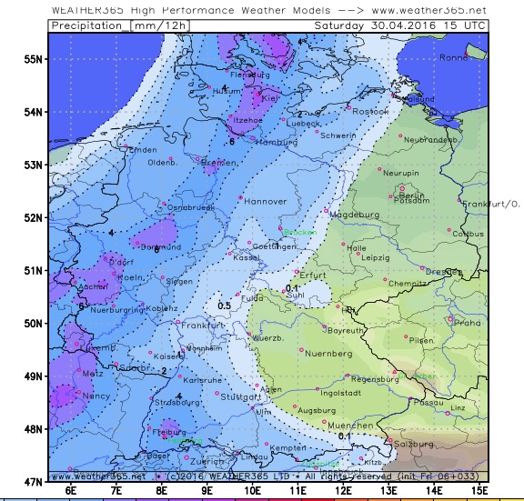 Regen Samstag 30. April 2016