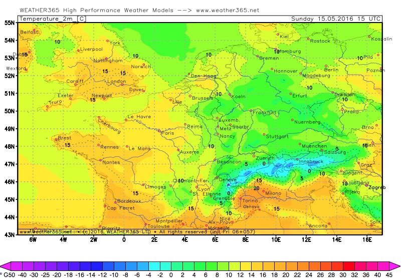 Temperaturen Pfingstsonntag