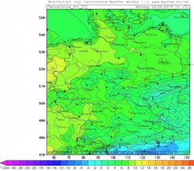 Temperaturen Ostermontag 