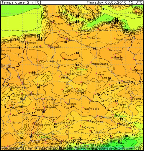 Temperaturen Vatertag