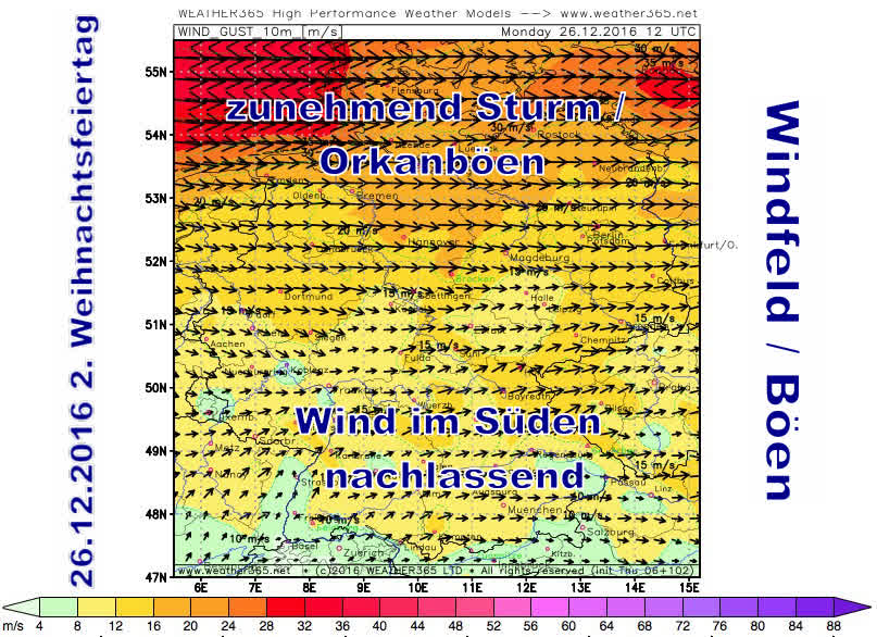 Wind 2. Weihnachtsfeiertag